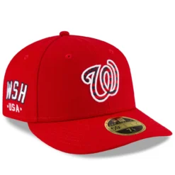 Men's Washington Nationals New Era Red 4th Of July On-Field Low Profile 59FIFTY Fitted Hat