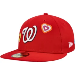 Men's Washington Nationals New Era Red Chain Stitch Heart 59FIFTY Fitted Hat