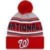 Men's Washington Nationals New Era Red Cheer Cuffed Knit Hat With Pom