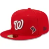 Men's Washington Nationals New Era Red Identity 59FIFTY Fitted Hat