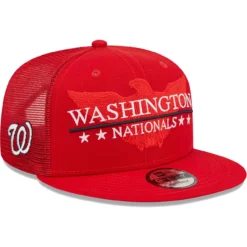 Men's Washington Nationals New Era Red Patriot Trucker 9FIFTY Snapback Hat