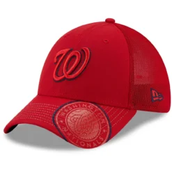 Men's Washington Nationals New Era Red Pop Visor Mesh Back 39THIRTY Flex Hat