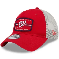 Men's Washington Nationals New Era Red Property Trucker 9TWENTY Snapback Hat