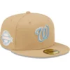 Men's Washington Nationals New Era Tan 10th Anniversary Sky Blue Undervisor 59FIFTY Fitted Hat