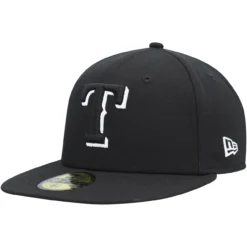 Men's Texas Rangers New Era Black On Black Dub 59FIFTY Fitted Hat