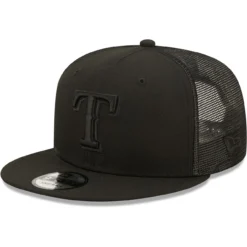 Men's Texas Rangers New Era Blackout Trucker 9FIFTY Snapback Hat