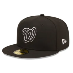 Men's Washington Nationals New Era Black On Black Dub 59FIFTY Fitted Hat