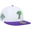 Men's Philadelphia Phillies New Era White 2008 World Series Side Patch 59FIFTY Fitted Hat