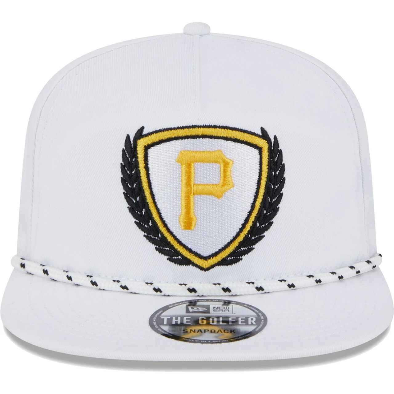 Men's Pittsburgh Pirates New Era White Golfer Tee 9FIFTY Snapback Hat 2 Men's Pittsburgh Pirates New Era White Golfer Tee 9FIFTY Snapback Hat - Image 2