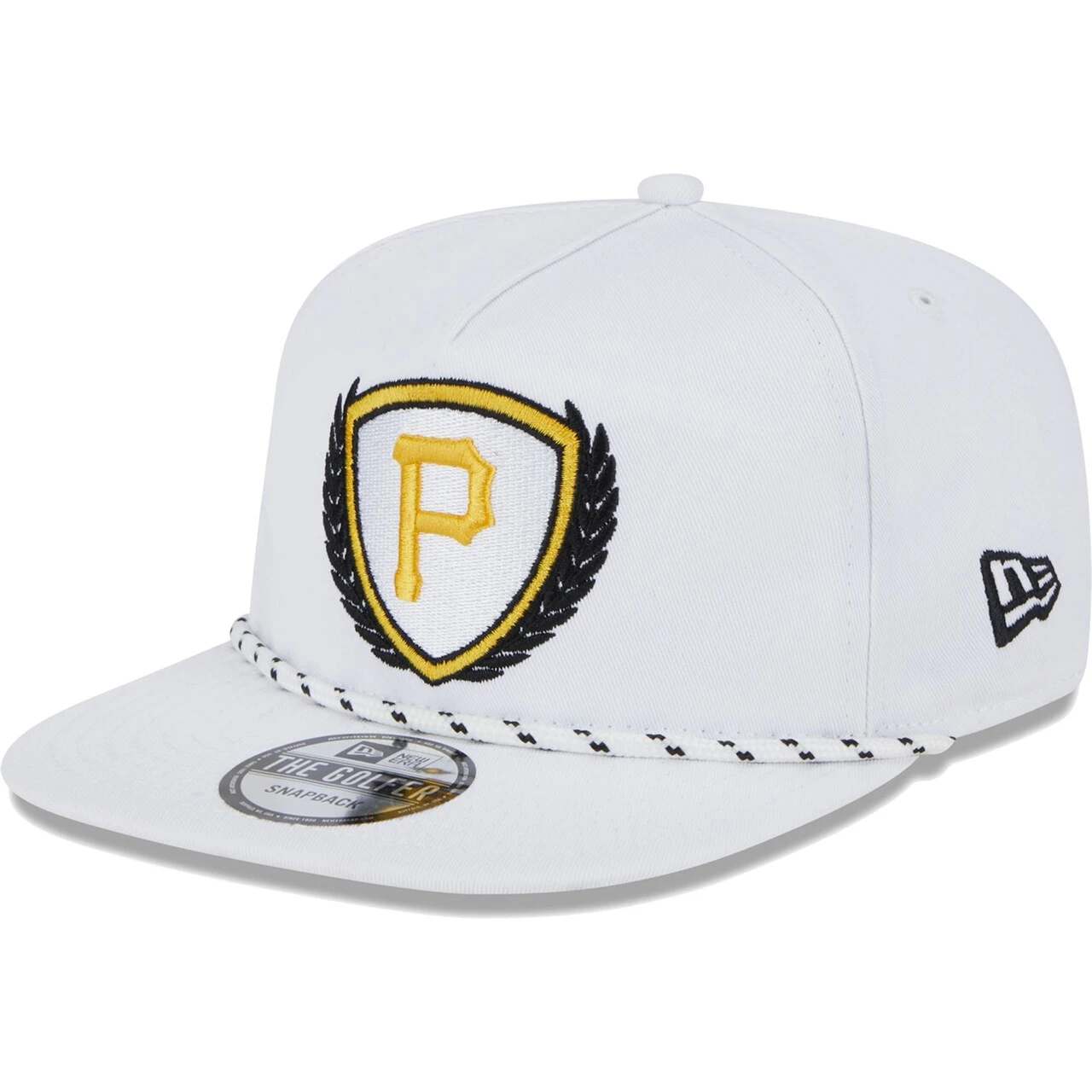 Men's Pittsburgh Pirates New Era White Golfer Tee 9FIFTY Snapback Hat 3 Men's Pittsburgh Pirates New Era White Golfer Tee 9FIFTY Snapback Hat - Image 3