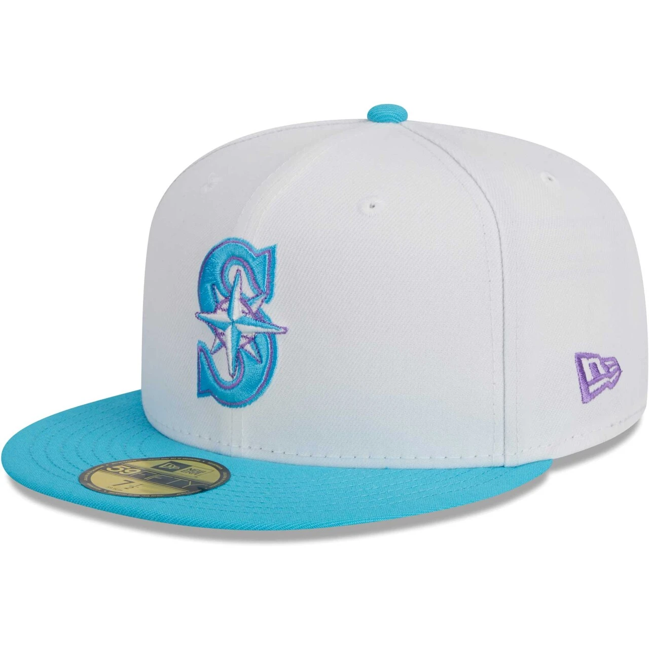 Men's Seattle Mariners New Era White Vice 59FIFTY Fitted Hat 3 Men's Seattle Mariners New Era White Vice 59FIFTY Fitted Hat - Image 3