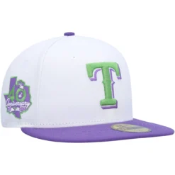 Men's Texas Rangers New Era White 40th Anniversary Side Patch 59FIFTY Fitted Hat