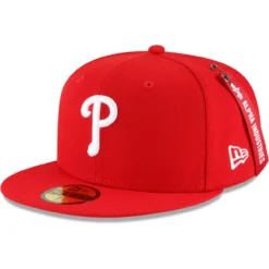 Men's Philadelphia Phillies New Era X Alpha Industries Red 59FIFTY Fitted Hat