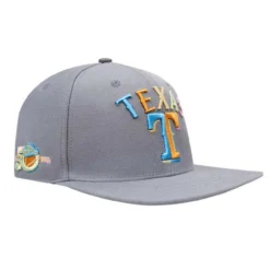 Men's Texas Rangers Pro Standard Gray Washed Neon Snapback Hat