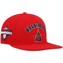 Men's Washington Nationals Pro Standard Red 2019 World Series Champions Stacked Logo Snapback Hat