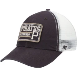 Men's Pittsburgh Pirates '47 Black/Natural Off Ramp Clean Up Trucker Adjustable Hat
