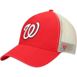 Men's Washington Nationals '47 Red/Natural Flagship Washed MVP Trucker Snapback Hat