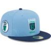 Men's Kansas City Royals New Era Light Blue/Navy Green Undervisor 59FIFTY Fitted Hat