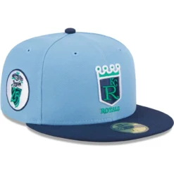 Men's Kansas City Royals New Era Light Blue/Navy Green Undervisor 59FIFTY Fitted Hat