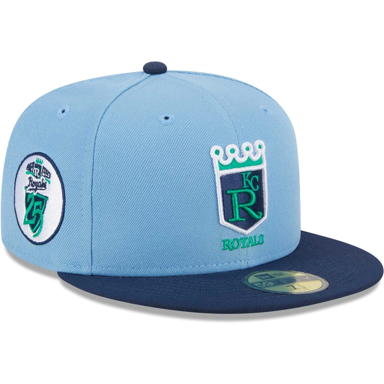 Men's Kansas City Royals New Era Light Blue/Navy Green Undervisor 59FIFTY Fitted Hat 1 Men's Kansas City Royals New Era Light Blue/Navy Green Undervisor 59FIFTY Fitted Hat