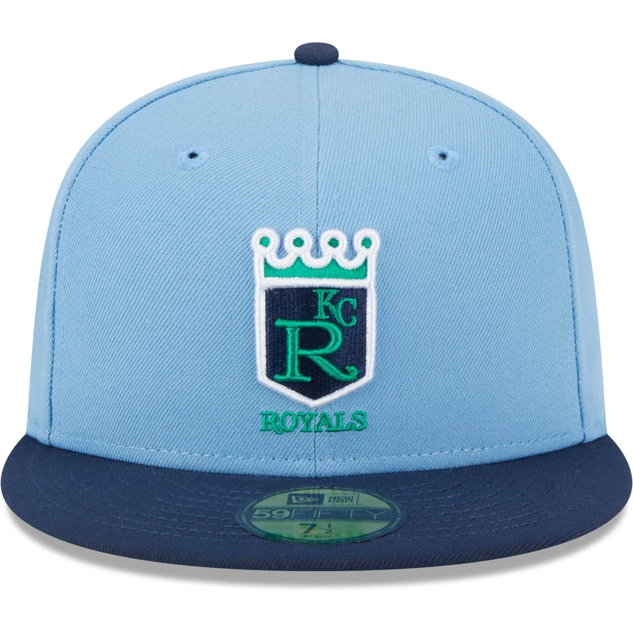 Men's Kansas City Royals New Era Light Blue/Navy Green Undervisor 59FIFTY Fitted Hat 2 Men's Kansas City Royals New Era Light Blue/Navy Green Undervisor 59FIFTY Fitted Hat - Image 2