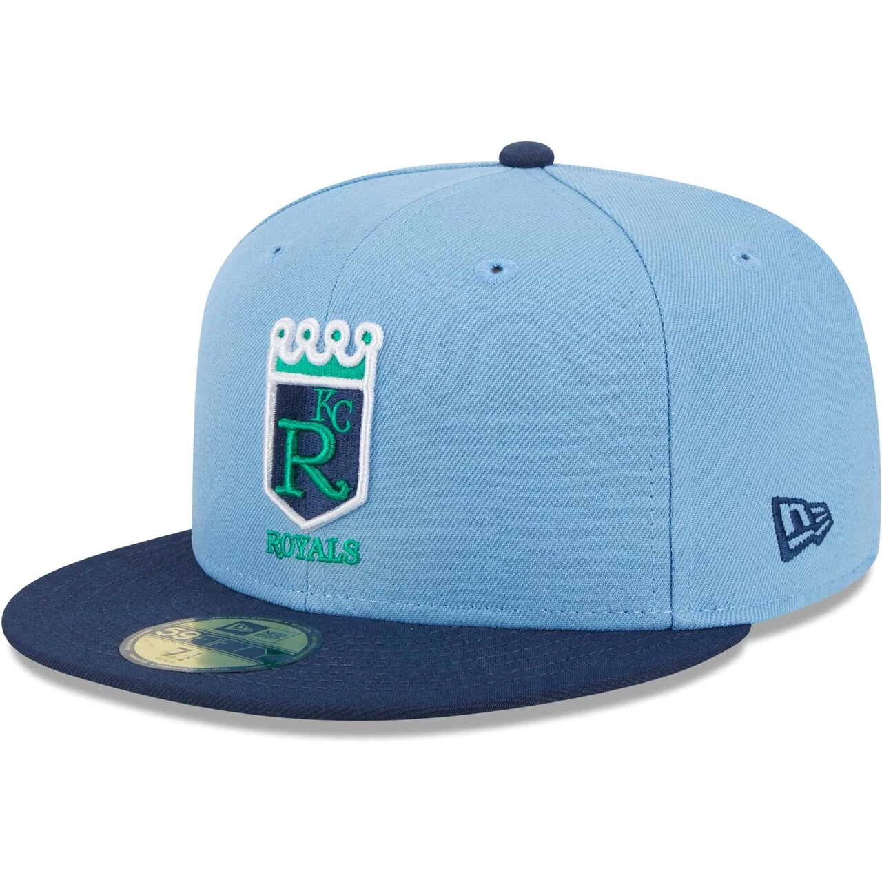 Men's Kansas City Royals New Era Light Blue/Navy Green Undervisor 59FIFTY Fitted Hat 3 Men's Kansas City Royals New Era Light Blue/Navy Green Undervisor 59FIFTY Fitted Hat - Image 3