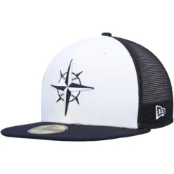 Men's Seattle Mariners New Era White/Navy 2023 On-Field Batting Practice 59FIFTY Fitted Hat