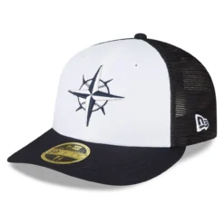 Men's Seattle Mariners New Era White/Navy 2023 On-Field Batting Practice Low Profile 59FIFTY Fitted Hat
