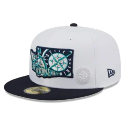 Men's Seattle Mariners New Era White/Navy State 59FIFTY Fitted Hat