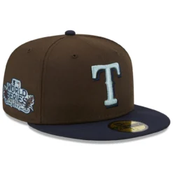 Men's Texas Rangers New Era Brown/Navy 2011 World Series Walnut 9FIFTY Fitted Hat