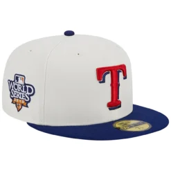 Men's Texas Rangers New Era Stone/Navy Retro 59FIFTY Fitted Hat