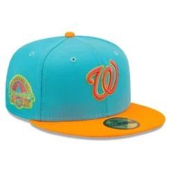 Men's Washington Nationals New Era Blue/Orange Vice Highlighter 59FIFTY Fitted Hat