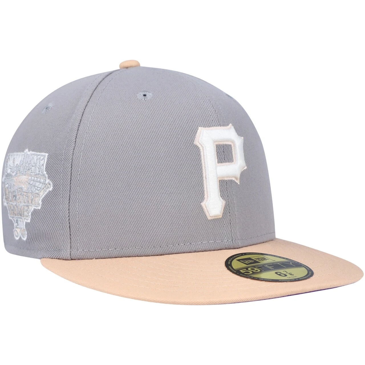 Men's Pittsburgh Pirates New Era Gray/Peach 2006 MLB All-Star Game Purple Undervisor 59FIFTY Fitted Hat 1 Men's Pittsburgh Pirates New Era Gray/Peach 2006 MLB All-Star Game Purple Undervisor 59FIFTY Fitted Hat