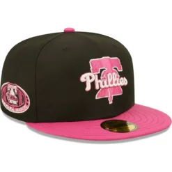 Men's Philadelphia Phillies New Era Black/Pink 2004 Inaugural Season Passion 59FIFTY Fitted Hat