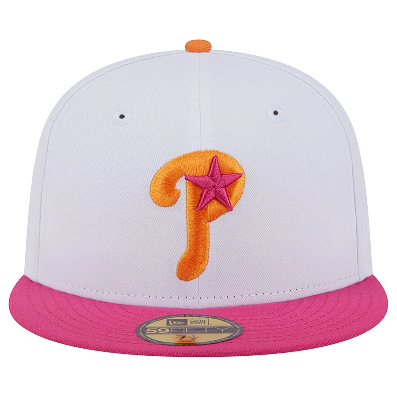 Men's Philadelphia Phillies New Era White/Pink Veterans Stadium 59FIFTY Fitted Hat 2 Men's Philadelphia Phillies New Era White/Pink Veterans Stadium 59FIFTY Fitted Hat - Image 2