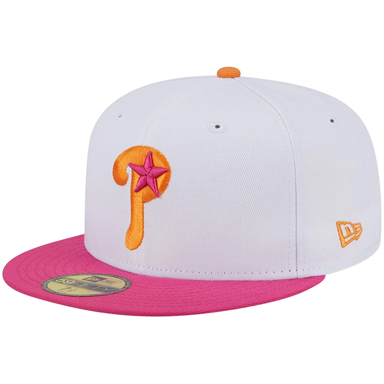 Men's Philadelphia Phillies New Era White/Pink Veterans Stadium 59FIFTY Fitted Hat 3 Men's Philadelphia Phillies New Era White/Pink Veterans Stadium 59FIFTY Fitted Hat - Image 3