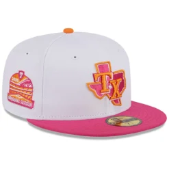 Men's Texas Rangers New Era White/Pink Globe Life Field Inaugural Season 59FIFTY Fitted Hat