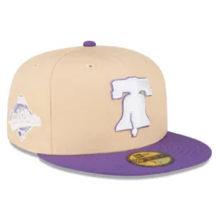 Men's Philadelphia Phillies New Era Peach/Purple 1993 World Series Side Patch 59FIFTY Fitted Hat