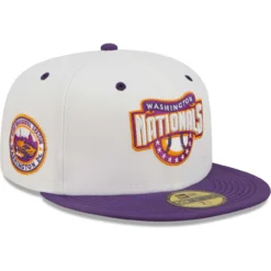 Men's Washington Nationals New Era White/Purple 2008 Nationals Park Inaugural Season Grape Lolli 59FIFTY Fitted Hat