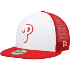 Men's Philadelphia Phillies New Era White/Red 2023 On-Field Batting Practice 59FIFTY Fitted Hat