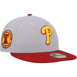 Men's Philadelphia Phillies New Era Gray/Red Veterans Stadium Navy Undervisor 59FIFTY Fitted Hat