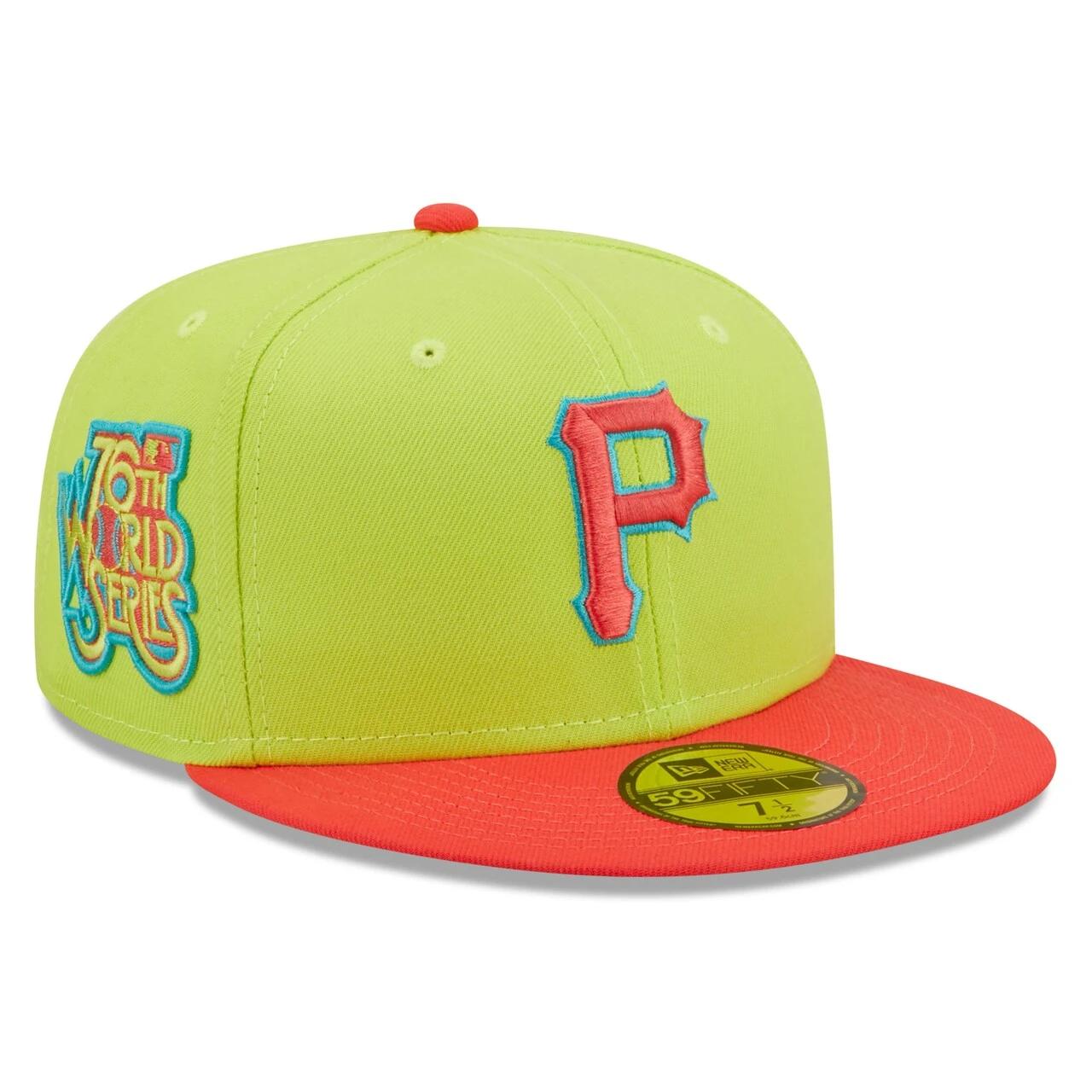 Men's Pittsburgh Pirates New Era Green/Red 1979 World Series Cyber Highlighter 59FIFTY Fitted Hat 1 Men's Pittsburgh Pirates New Era Green/Red 1979 World Series Cyber Highlighter 59FIFTY Fitted Hat