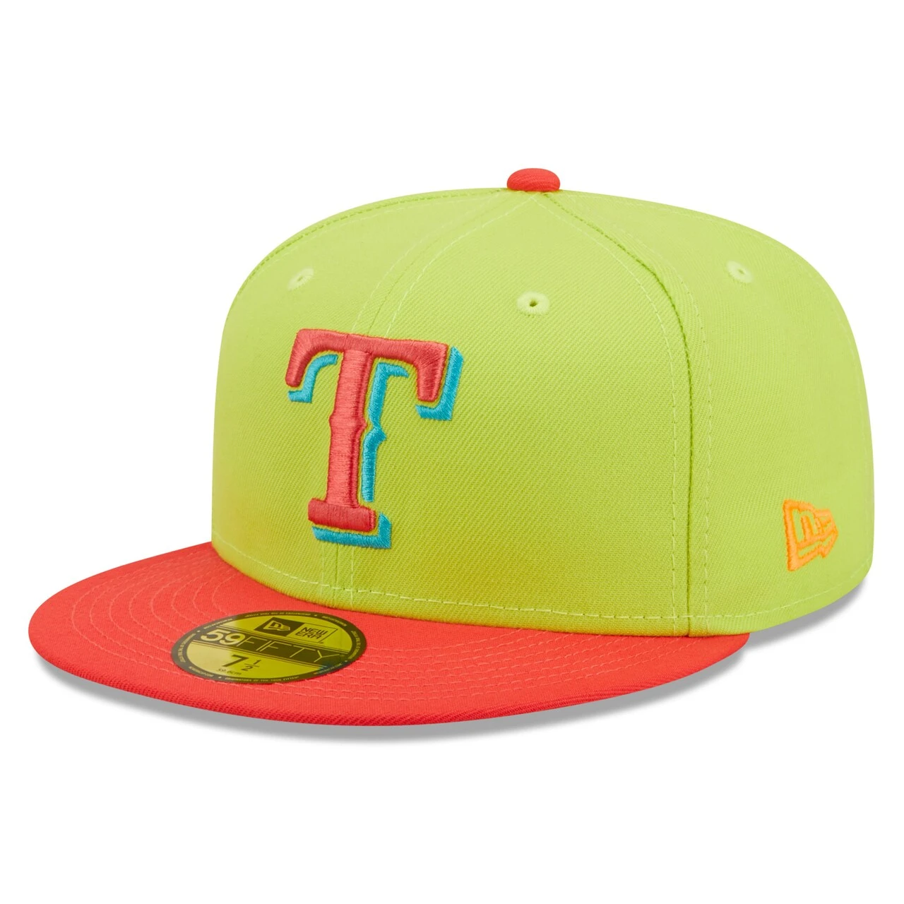 Men's Texas Rangers New Era Green/Red 40th Anniversary Cyber Highlighter 59FIFTY Fitted Hat 3 Men's Texas Rangers New Era Green/Red 40th Anniversary Cyber Highlighter 59FIFTY Fitted Hat - Image 3