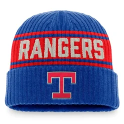 Men's Texas Rangers Fanatics Branded Royal/Red True Classic Retro Cuffed Knit Hat
