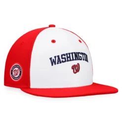 Men's Washington Nationals Fanatics Branded White/Red Iconic Color Blocked Fitted Hat
