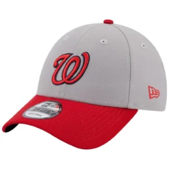 Men's Washington Nationals New Era Gray/Red League 9FORTY Adjustable Hat