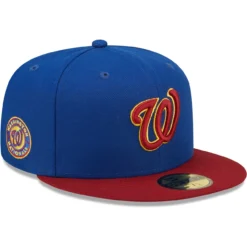 Men's Washington Nationals New Era Royal/Red Logo Primary Jewel Gold Undervisor 59FIFTY Fitted Hat