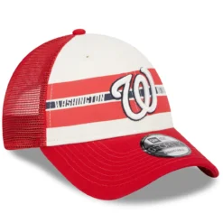 Men's Washington Nationals New Era White/Red Team Stripe Trucker 9FORTY Snapback Hat -BaseballCap Hub Store red washington nationals team stripe trucker 9forty snapback hat ss5 p 5002658pv 3u zatmpcwpsauag5maugsvv b2jtbgbvky9oaair5clu