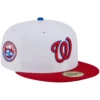 Men's Washington Nationals New Era White/Red Undervisor 59FIFTY Fitted Hat