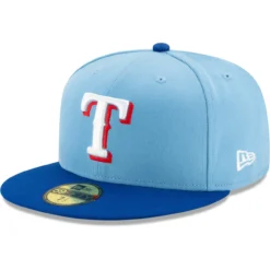 Men's Texas Rangers New Era Light Blue/Royal On-Field Authentic Collection 59FIFTY Fitted Hat
